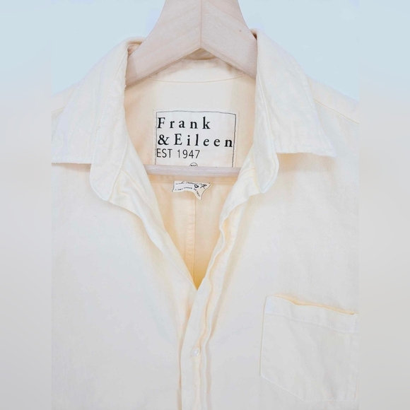 Frank Eileen Barry Shirt Solid yellow button long sleeve cotton size XS - Picture 5 of 13